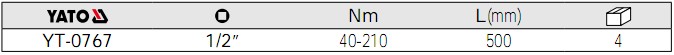 易爾拓(YATO)扭力扳手YT-0767參數(shù)